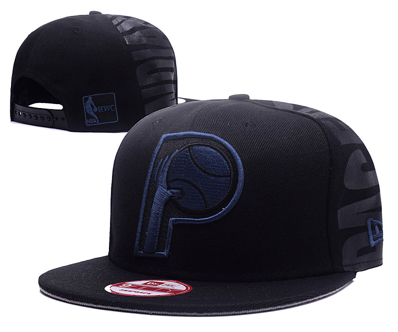 Pacers Team Logo All Black Adjustable Hat GS