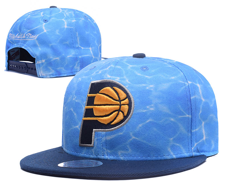 Pacers Team Logo Blue Navy Mitchell & Ness Adjustable Hat GS