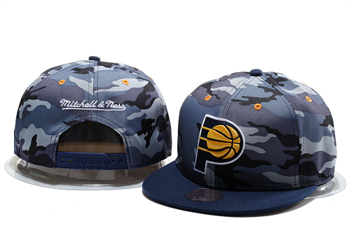 Pacers Team Logo Camo Mitchell & Ness Adjustable Hat GS