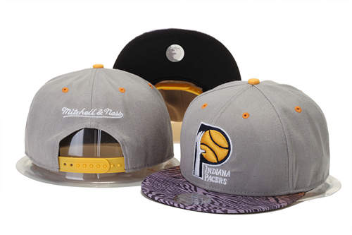 Pacers Team Logo Gray Mitchell & Ness Adjustable Hat GS