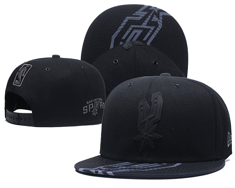Spurs Team Logo All Black Adjustable Hat GS