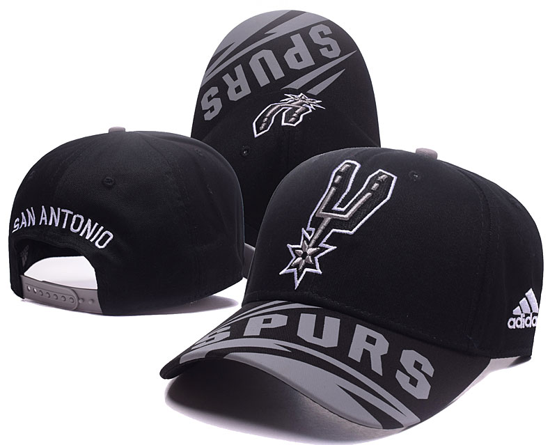 Spurs Team Logo Black Peaked Adjustable Hat GS
