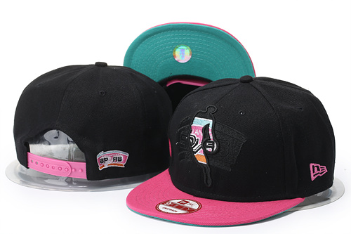 Spurs Team Logo Black Pink Adjustable Hat GS