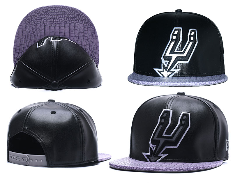 Spurs Team Logo Black Purple Adjustable Hat GS