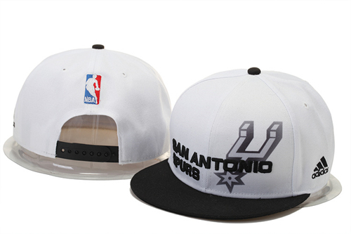 Spurs Team Logo White Black Adjustable Hat GS