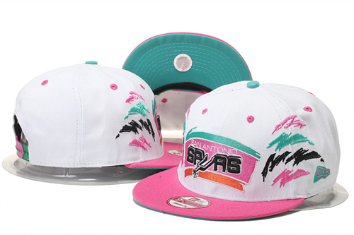 Spurs Team Logo White Pink Adjustable Hat GS