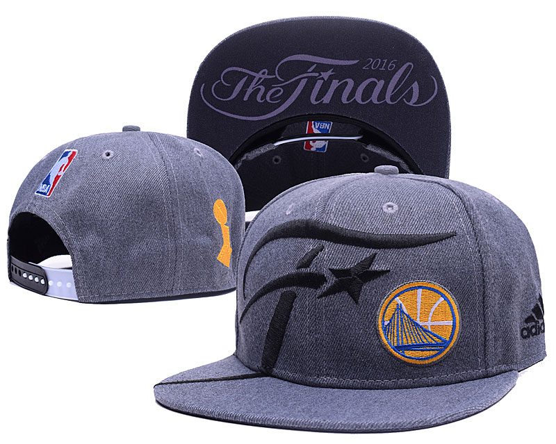 Warriors Fresh 2016 NBA Finals Gray Adjustable Hat GS