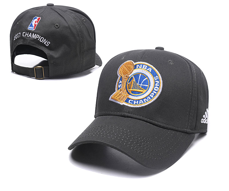 Warriors Fresh Team 2017 NBA Champions Gray Peaked Adjustable Hat GS