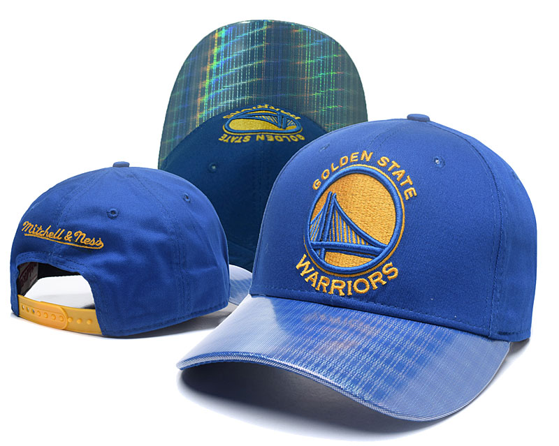 Warriors Team Blue Mitchell & Ness Peaked Adjustable Hat GS