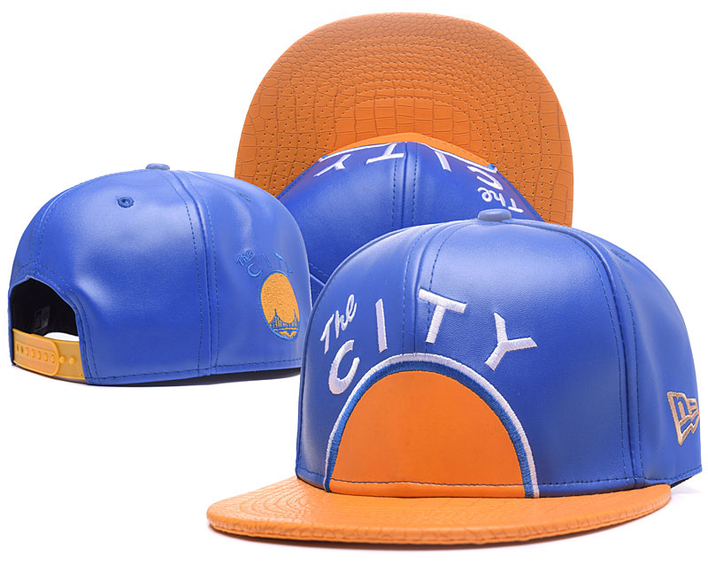 Warriors Team Blue Yellow Leather Adjustable Hat GS