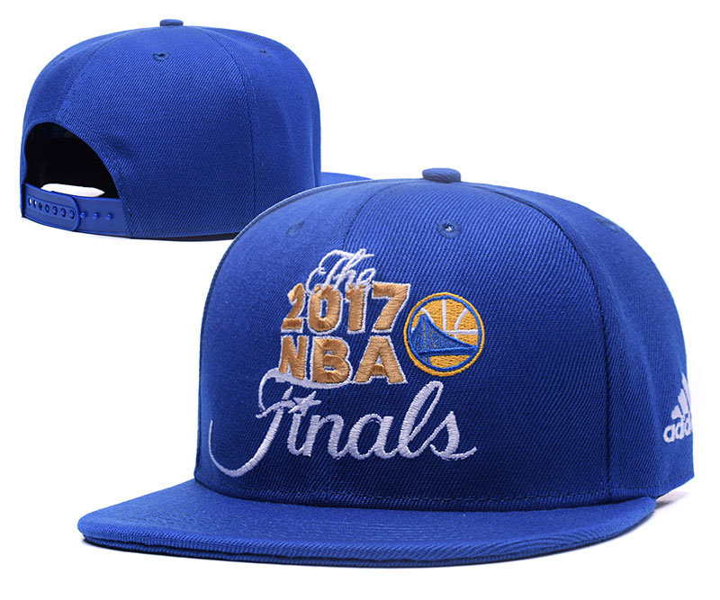 Warriors Team Logo 2017 NBA Champions Blue Adjustable Hat GS