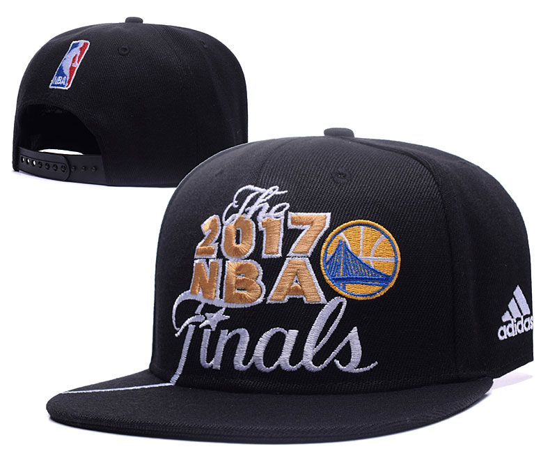 Warriors Team Logo 2017 NBA Finals Black Adjustable Hat GS