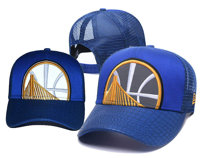 Warriors Team Logo Blue Hollow Carved Peaked Adjustable Hat GS