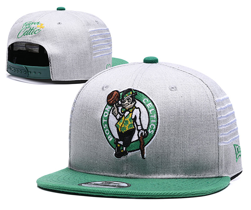 Celtics Team Logo Gray Green Adjustable Hat YD