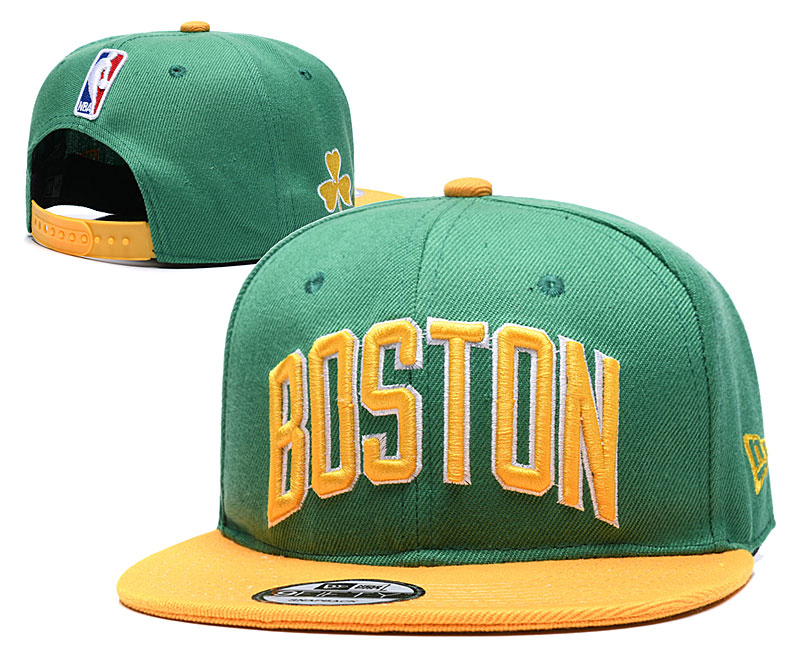 Celtics Team Logo Yellow Green Adjustable Hat YD