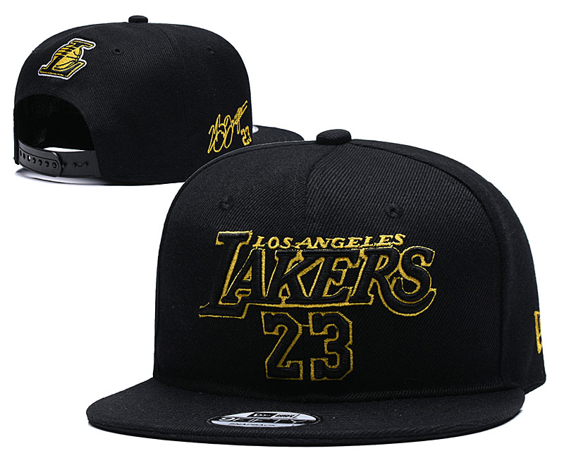 Lakers Team Logo Black Adjustable Hat YD