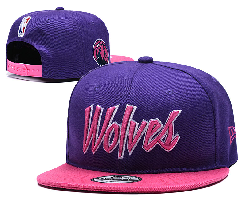 Timberwolves Team Logo Purple Pink Adjustable Hat YD