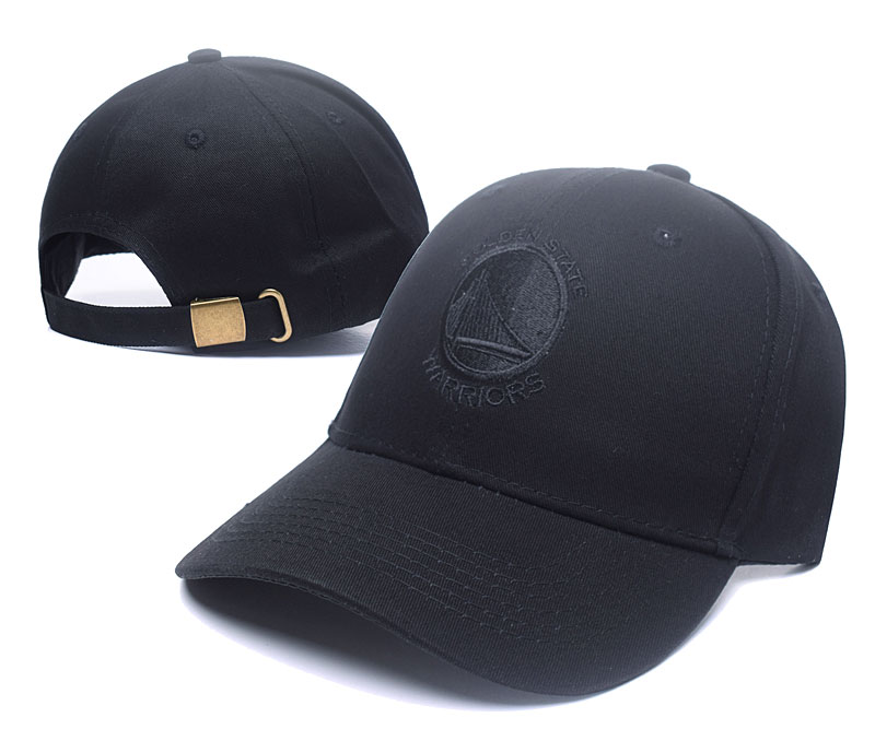 Warriors Team Logo All Black Adjustable Hat SG
