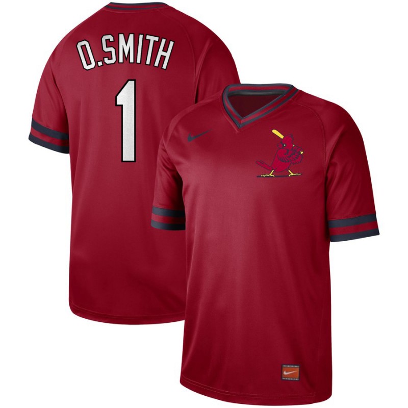 Cardinals 1 O.Smith Red Throwback Jersey