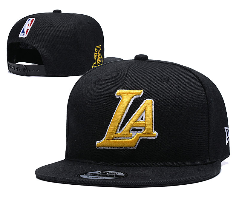 Lakers Team Logo Black Adjustable Hat YD