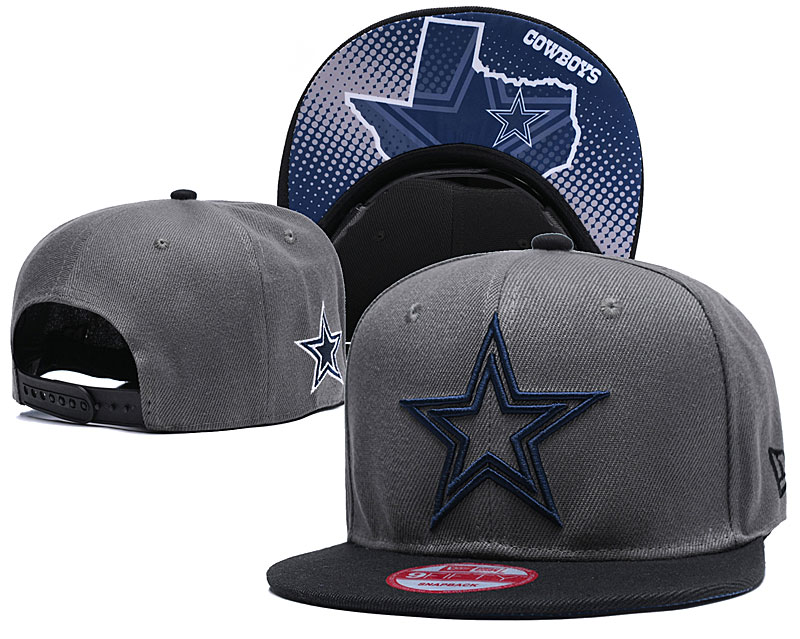 Cowboys Team Logo Gray Black Adjustable Hat YD