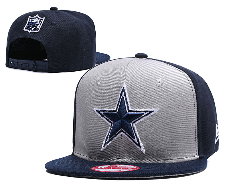 Cowboys Team Logo Navy Gray Adjustable Hat YD