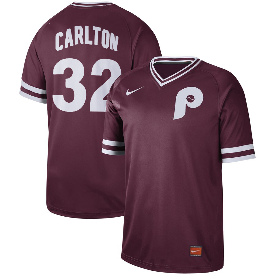 Phillies 32 Steve Carlton Red Throwback Jersey - Click Image to Close