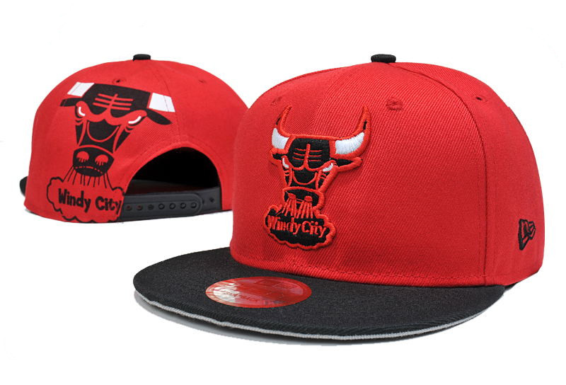Bulls Fresh Logo Red Black Adjustable Hat LT
