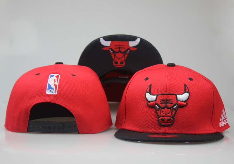 Bulls Team Logo Black Red Style Adjustable Hat LT