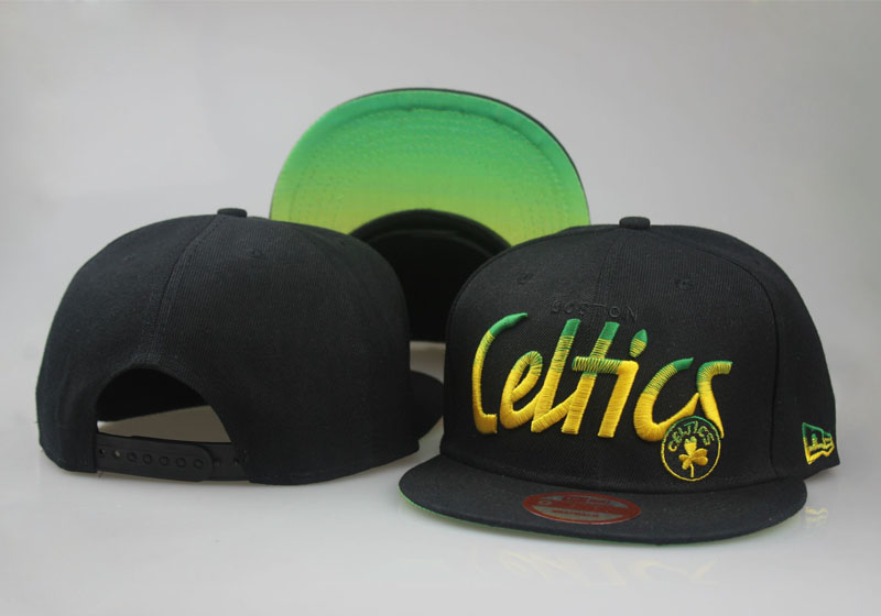 Celtics Team Logo Black Green Adjustable Hat LT