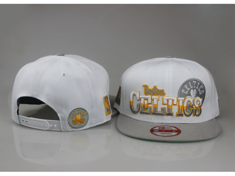Celtics Team Logo White Gray Adjustable Hat LT
