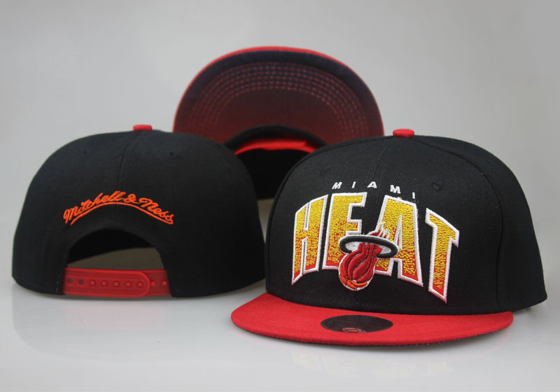 Heat Fresh Logo Black Red Mitchell & Ness Adjustable Hat LT