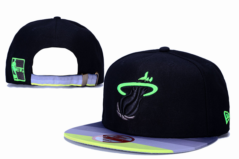 Heat Team Logo Black Colorful Stripe Adjustable Hat LT