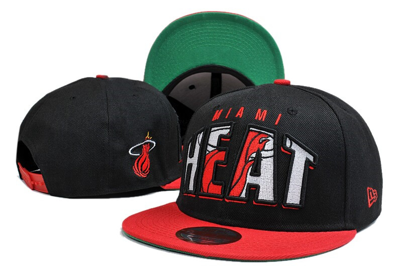 Heat Team Logo Black Red Green Adjustable Hat LT