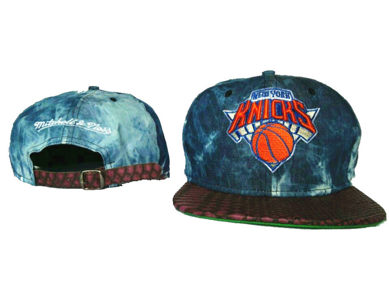 Knicks Team Logo Blue Mitchell & Ness Adjustable Hat LT - Click Image to Close