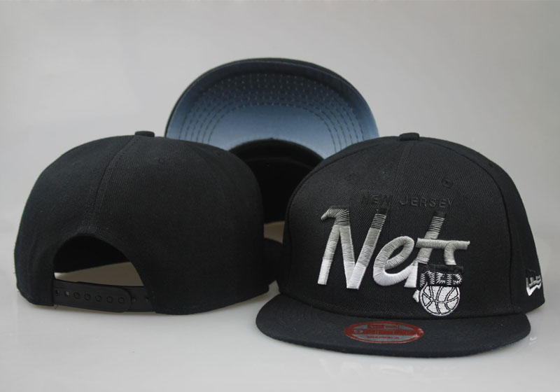 Nets Team Logo Black Adjustable Hat LT - Click Image to Close