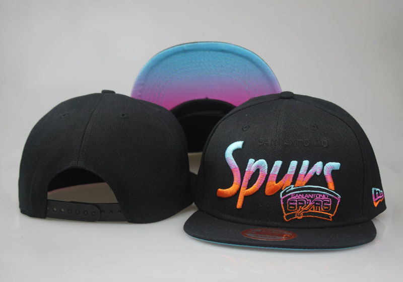 Spurs Team Logo Black Colorful Adjustable Hat LT