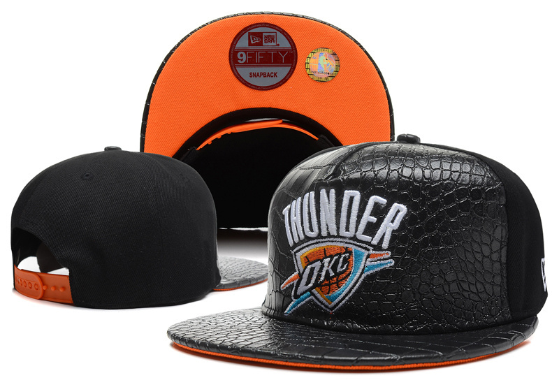 Thunder Team Logo Black Leather Adjustable Hat LT