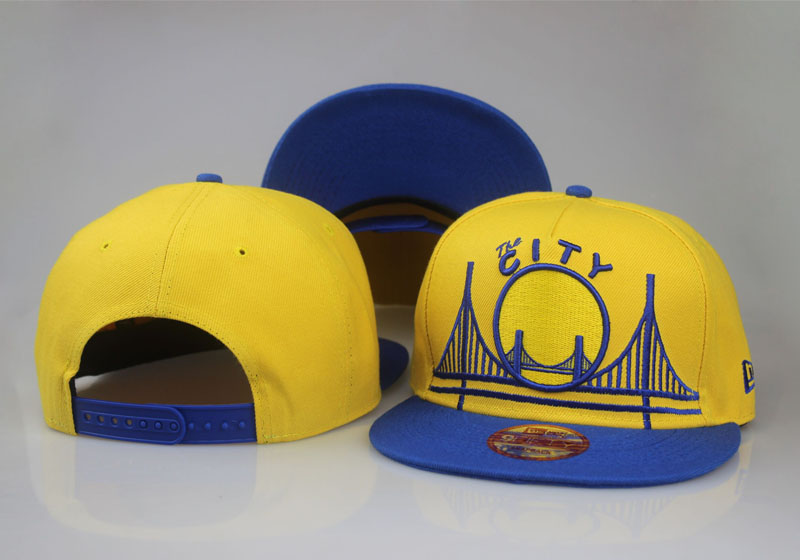 Warriors Team Logo Yellow Blue Adjustable Hat LT