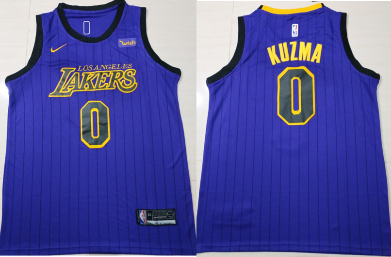 Lakers 0 Kyle Kuzma Purple Nike Swingman Jersey