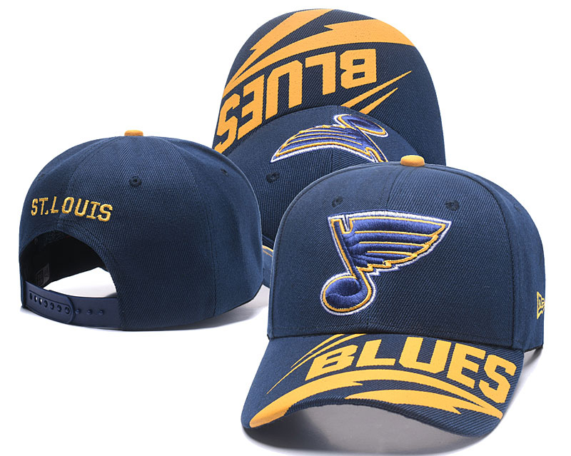 Blues Team Logo Blue Yellow Peaked Adjustable Hat LH