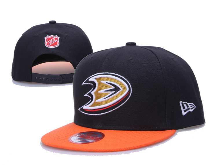 Ducks Team Logo Black Orange Adjustable Hat LH