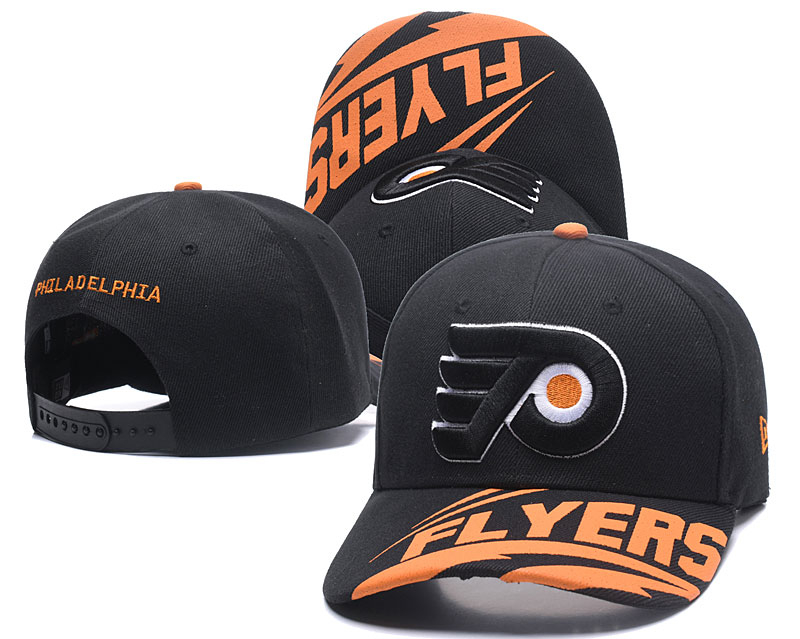Flyers Team Logo Black Orange Adjustable Hat LH
