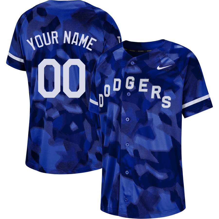 Dodgers Royal Camo Fashion Men's Customized Jersey