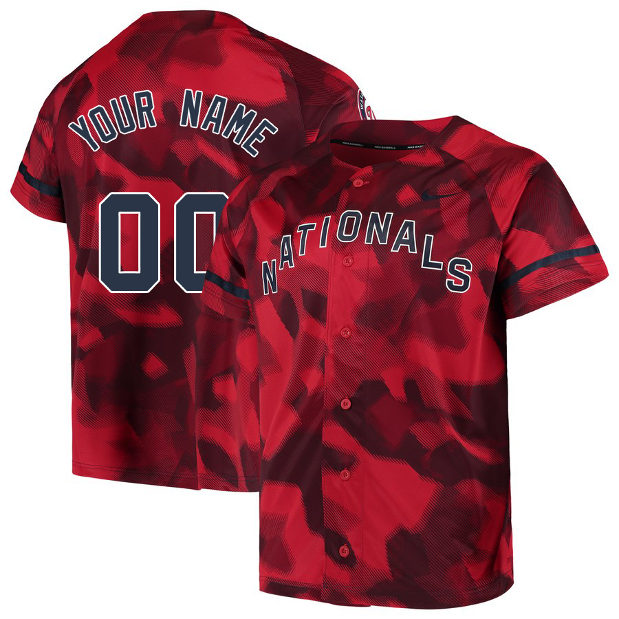 Nationals Red Camo Fashion Men's Customized Jersey