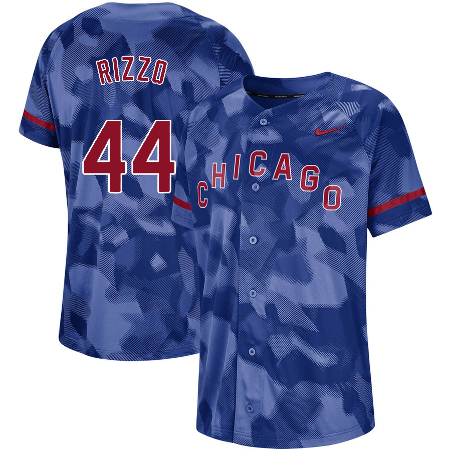 Cubs 44 Anthony Rizzo Royal Camo Fashion Jersey