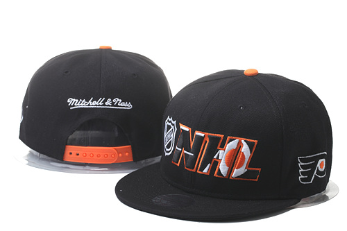 Flyers Team Logo Black Mitchell & Ness Adjustable Hat GS