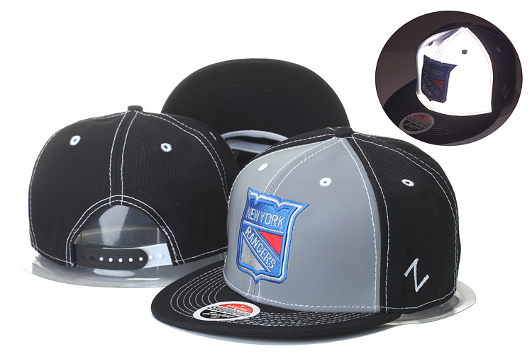 Rangers Team Logo Gray Black Fabric Adjustable Hat GS