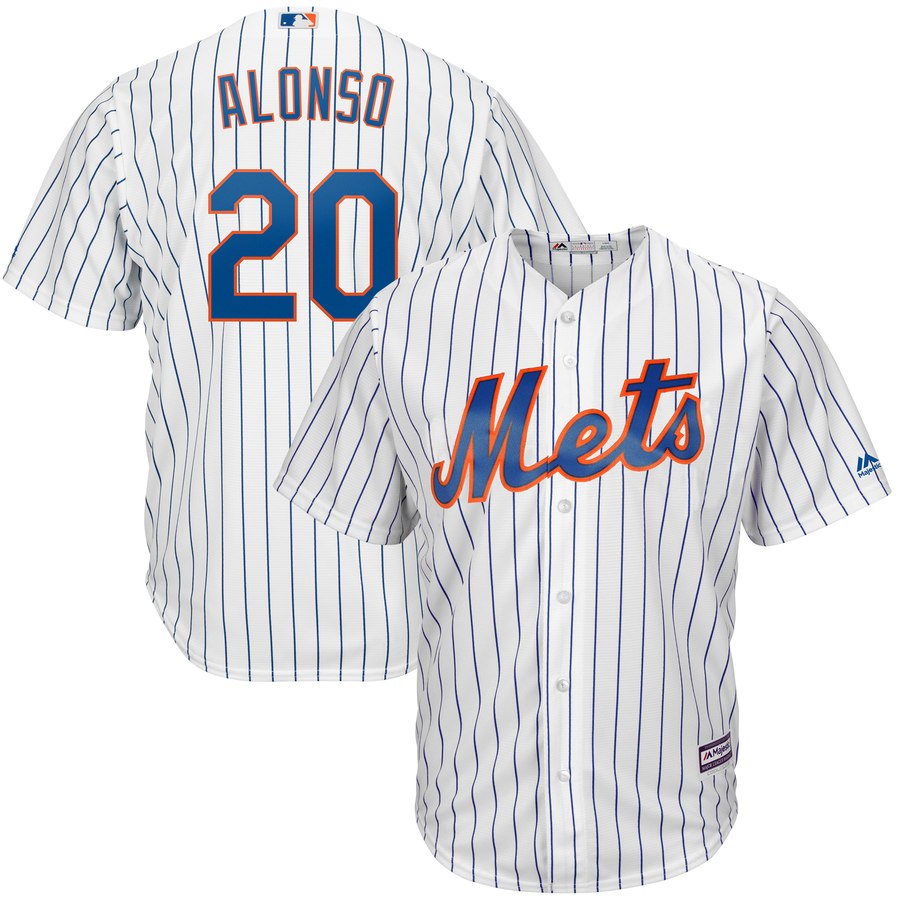 Mets 20 Pete Alonso White Youth Cool Base Jersey