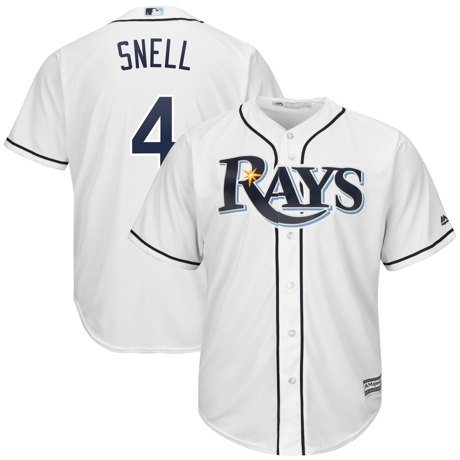 Rays 4 Blake Snell White Cool Base Jersey